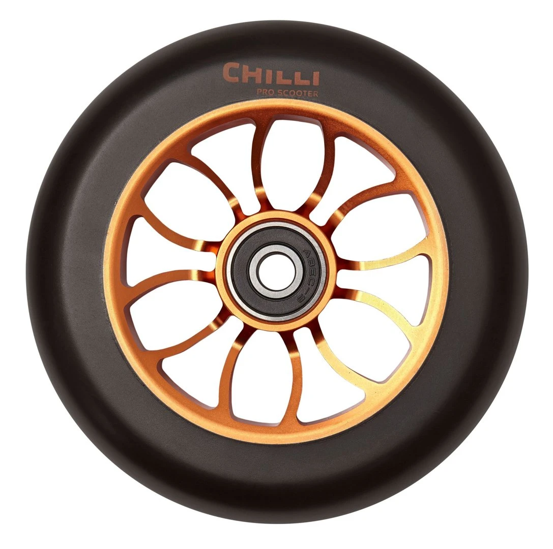 Chilli Pro Scooter Ersatzrolle Wheel Reaper 110mm Black PU / Orange Core