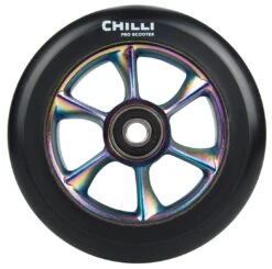 Chilli Pro Scooter Ersatzrolle Wheel Turbo 110mm Black PU / Rainbow Core