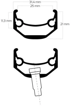 Ryde Andra 40 Disc Schwarz 36 Loch -BikeHub Verkäufe Felge Ryde Andra 40 Schnittbild