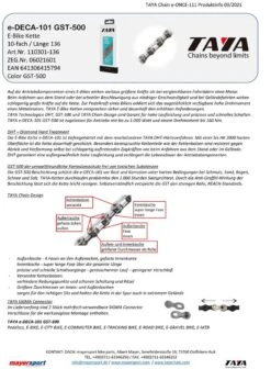 KMC Taya E-Deca-101 GST-500 Silber 10-fach Verstärkt Für E-Bike 136 Glieder -BikeHub Verkäufe Kette Taya e Deca 101 GST 500 10 fach E Bike 136 Glieder 100301 136 641306415794b