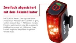 Sigma Infinity Mit Akku Für USB-Ladegerät -BikeHub Verkäufe Sigma Batterieruecklicht Rueckleuchte Infinity USB Akku 15200 4016224152001d