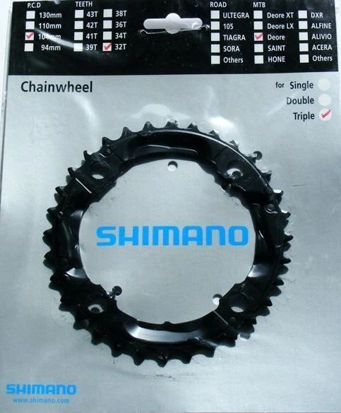 Shimano LX 2004 4-Arm 9-fach 32 Zähne Schwarz Alu Y-1E398020 1 Shimano LX 2004 4-Arm 9-fach 32 Zähne Schwarz Alu Y-1E398020