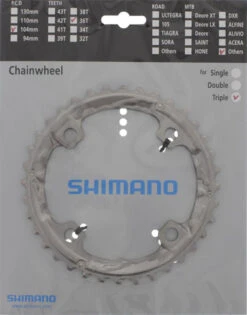 Shimano T-551 Ab 2011 4-Arm 10-fach 36 Zähne AL-Type Alu Si. Y-1MX98040 Ersatz: Y-1MP98020