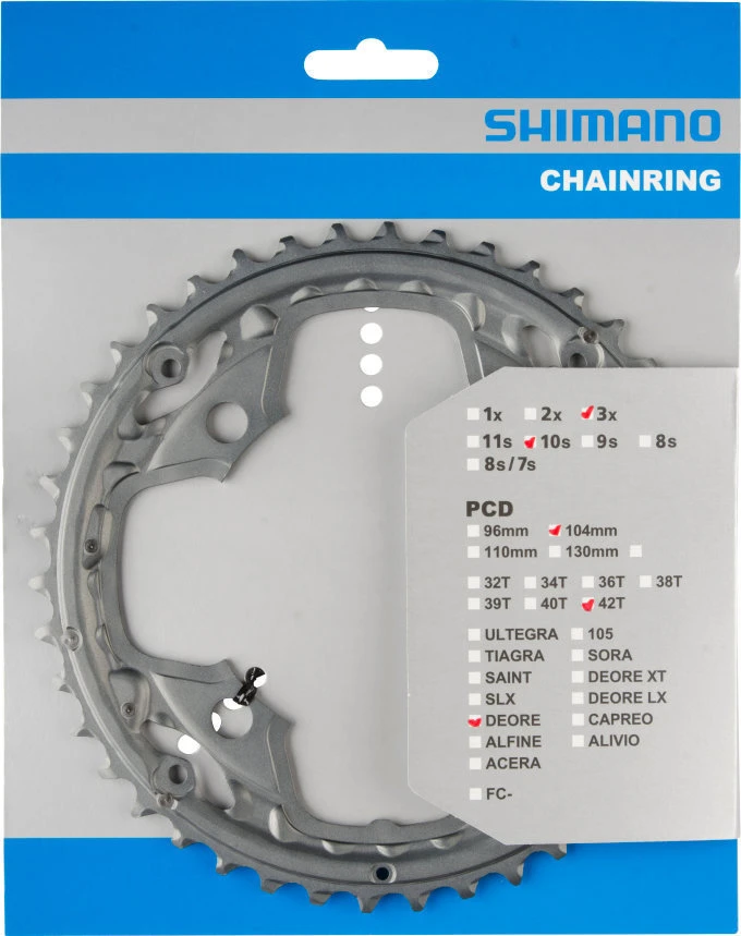 Shimano Deore Ab 2012 4-Arm 10-fach 42 Zähne AE-Type Alu Grau Für Kettenschutz Y-1MZ98030 1 Shimano Deore Ab 2012 4-Arm 10-fach 42 Zähne AE-Type Alu Grau Für Kettenschutz Y-1MZ98030